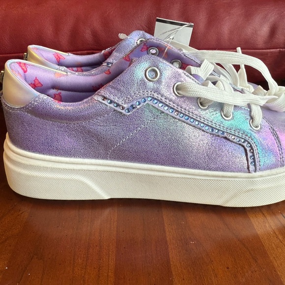 Madden NYC Shoes Iridescent Purple Kids Sneakers Runners Girls Size 3 - Picture 6 of 11